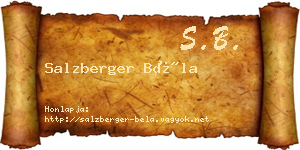 Salzberger Béla névjegykártya